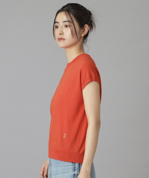 DRESSTERIOR（ドレステリア）の「【ウォッシャブル】コットンシルクフレンチスリーブニット（ニット/セーター・レディース・グリーン/ブラック/レッド系1・36/38/40）」の16枚目の写真