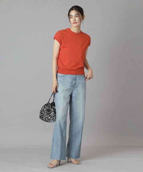 DRESSTERIOR（ドレステリア）の「【ウォッシャブル】コットンシルクフレンチスリーブニット（ニット/セーター・レディース・グリーン/ブラック/レッド系1・36/38/40）」の18枚目の写真