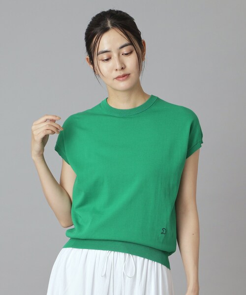 DRESSTERIOR（ドレステリア）の「【ウォッシャブル】コットンシルクフレンチスリーブニット（ニット/セーター・レディース・グリーン/ブラック/レッド系1・36/38/40）」の20枚目の写真
