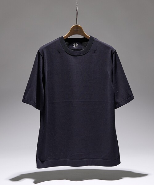 DESIGNWORKS(デザインワークス)の「リミットツイストニットTシャツ / 半袖ニット(ニット/セーター・メンズ・ブラック/グレイッシュベージュ/ネイビー/グリーン/スモークピンク・46/50/48)」の15枚目の写真