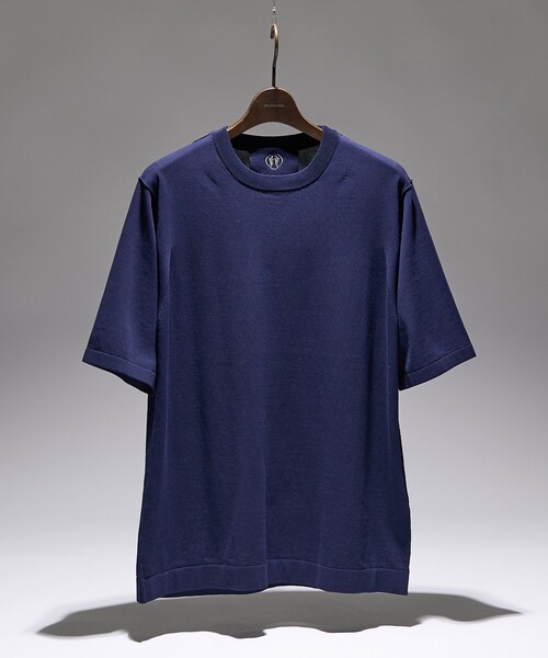 DESIGNWORKS(デザインワークス)の「リミットツイストニットTシャツ / 半袖ニット(ニット/セーター・メンズ・ブラック/グレイッシュベージュ/ネイビー/グリーン/スモークピンク・46/50/48)」の21枚目の写真