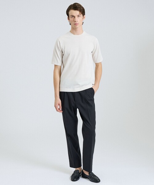 DESIGNWORKS(デザインワークス)の「リミットツイストニットTシャツ / 半袖ニット(ニット/セーター・メンズ・ブラック/グレイッシュベージュ/ネイビー/グリーン/スモークピンク・46/50/48)」の10枚目の写真