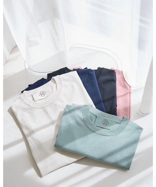 DESIGNWORKS(デザインワークス)の「リミットツイストニットTシャツ / 半袖ニット(ニット/セーター・メンズ・ブラック/グレイッシュベージュ/ネイビー/グリーン/スモークピンク・46/50/48)」の12枚目の写真