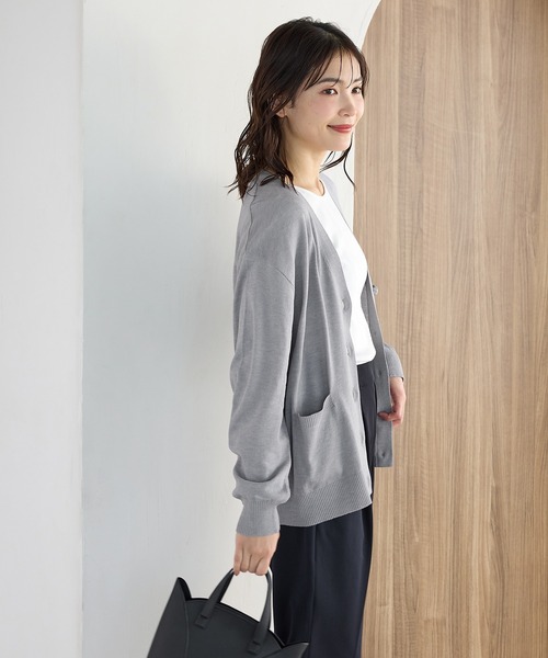Honeys(ハニーズ)の「【UVカット】7分袖メロー使いテレコT(Tシャツ/カットソー・レディース・ピンク/ブラウン/ライトグリーン/グレイッシュベージュ/サックスブルー/ブラック/オフホワイト・L/LL/M/S)」の11枚目の写真