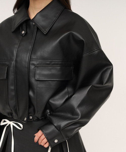 ROYAL PARTY（ロイヤルパーティー）の「アソートオーバーショートジャケット（ライダースジャケット・レディース・ベージュ/ブラック/ブラウン・FREE）」の12枚目の写真