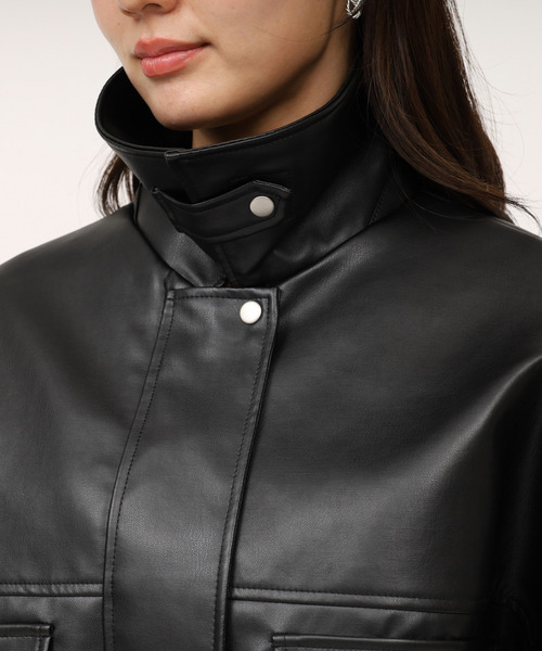 ROYAL PARTY（ロイヤルパーティー）の「アソートオーバーショートジャケット（ライダースジャケット・レディース・ベージュ/ブラック/ブラウン・FREE）」の15枚目の写真