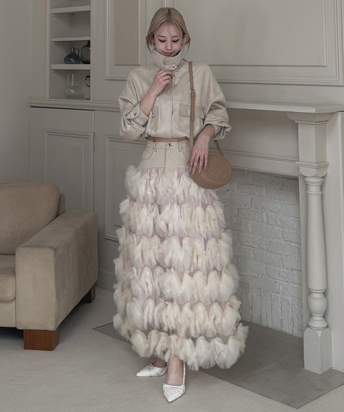 ROYAL PARTY（ロイヤルパーティー）の「アソートオーバーショートジャケット（ライダースジャケット・レディース・ベージュ/ブラック/ブラウン・FREE）」の7枚目の写真