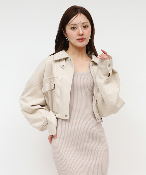 ROYAL PARTY（ロイヤルパーティー）の「アソートオーバーショートジャケット（ライダースジャケット・レディース・ベージュ/ブラック/ブラウン・FREE）」の20枚目の写真