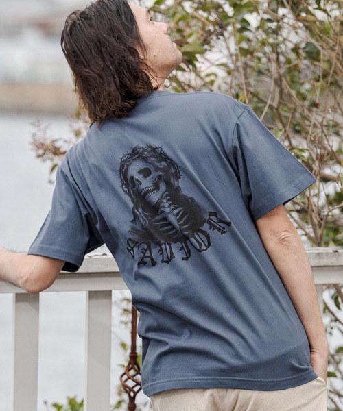 CAMBIO（カンビオ）の「mt10270- プリントT（Jesus） Tシャツ(CASD-176)（Tシャツ/カットソー・メンズ・ホワイト系その他/ネイビー系/スミクロ・XL/L/M/S）」の3枚目の写真