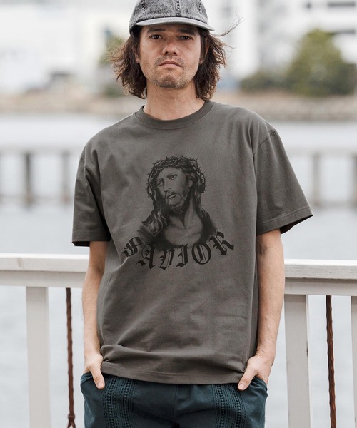 CAMBIO（カンビオ）の「mt10270- プリントT（Jesus） Tシャツ(CASD-176)（Tシャツ/カットソー・メンズ・ホワイト系その他/ネイビー系/スミクロ・XL/L/M/S）」の4枚目の写真