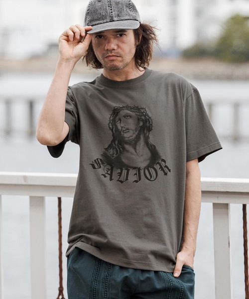 CAMBIO（カンビオ）の「mt10270- プリントT（Jesus） Tシャツ(CASD-176)（Tシャツ/カットソー・メンズ・ホワイト系その他/ネイビー系/スミクロ・XL/L/M/S）」の6枚目の写真