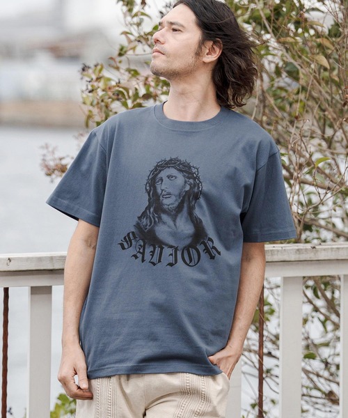 CAMBIO（カンビオ）の「mt10270- プリントT（Jesus） Tシャツ(CASD-176)（Tシャツ/カットソー・メンズ・ホワイト系その他/ネイビー系/スミクロ・XL/L/M/S）」の10枚目の写真