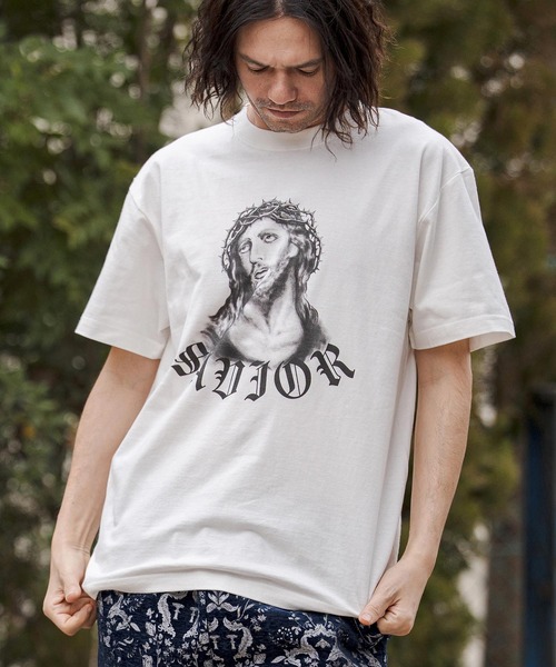 CAMBIO（カンビオ）の「mt10270- プリントT（Jesus） Tシャツ(CASD-176)（Tシャツ/カットソー・メンズ・ホワイト系その他/ネイビー系/スミクロ・XL/L/M/S）」の14枚目の写真