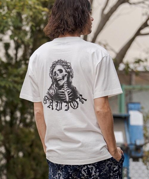 CAMBIO（カンビオ）の「mt10270- プリントT（Jesus） Tシャツ(CASD-176)（Tシャツ/カットソー・メンズ・ホワイト系その他/ネイビー系/スミクロ・XL/L/M/S）」の15枚目の写真