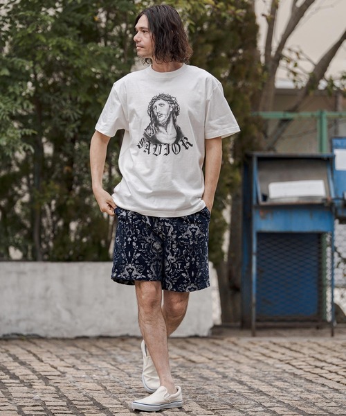 CAMBIO（カンビオ）の「mt10270- プリントT（Jesus） Tシャツ(CASD-176)（Tシャツ/カットソー・メンズ・ホワイト系その他/ネイビー系/スミクロ・XL/L/M/S）」の18枚目の写真