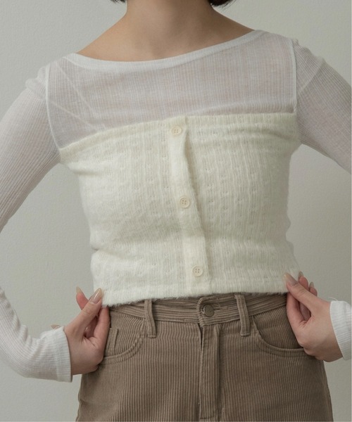 lawgy(ラウジー)の「tie set docking bustier tops / タイセットドッキングビスチェトップス(その他トップス・レディース・ホワイト/グレー・FREE)」の6枚目の写真