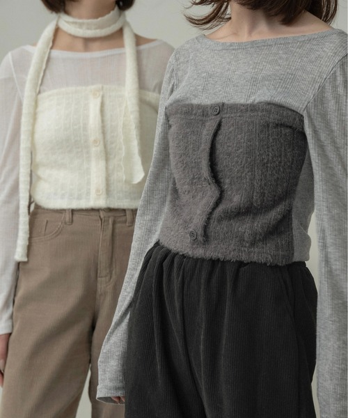 lawgy(ラウジー)の「tie set docking bustier tops / タイセットドッキングビスチェトップス(その他トップス・レディース・ホワイト/グレー・FREE)」の13枚目の写真