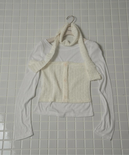 lawgy(ラウジー)の「tie set docking bustier tops / タイセットドッキングビスチェトップス(その他トップス・レディース・ホワイト/グレー・FREE)」の14枚目の写真