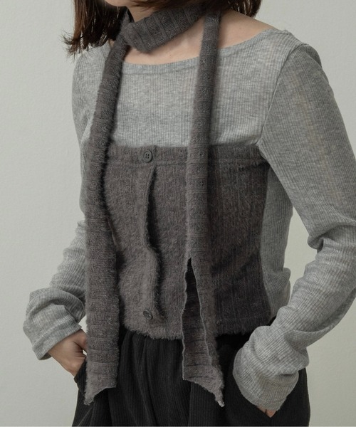 lawgy(ラウジー)の「tie set docking bustier tops / タイセットドッキングビスチェトップス(その他トップス・レディース・ホワイト/グレー・FREE)」の9枚目の写真
