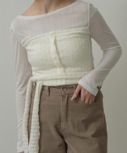 lawgy(ラウジー)の「tie set docking bustier tops / タイセットドッキングビスチェトップス(その他トップス・レディース・ホワイト/グレー・FREE)」の5枚目の写真