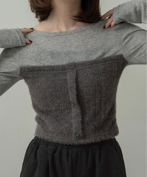 lawgy(ラウジー)の「tie set docking bustier tops / タイセットドッキングビスチェトップス(その他トップス・レディース・ホワイト/グレー・FREE)」の12枚目の写真