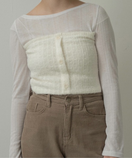 lawgy(ラウジー)の「tie set docking bustier tops / タイセットドッキングビスチェトップス(その他トップス・レディース・ホワイト/グレー・FREE)」の7枚目の写真