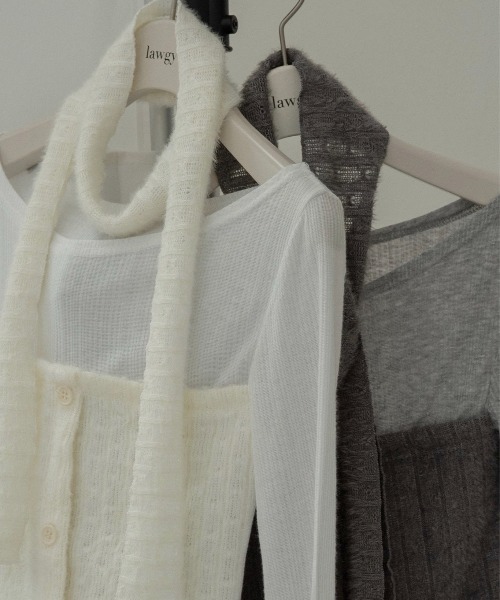 lawgy(ラウジー)の「tie set docking bustier tops / タイセットドッキングビスチェトップス(その他トップス・レディース・ホワイト/グレー・FREE)」の17枚目の写真