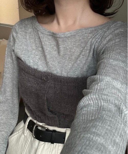 lawgy(ラウジー)の「tie set docking bustier tops / タイセットドッキングビスチェトップス(その他トップス・レディース・ホワイト/グレー・FREE)」の19枚目の写真