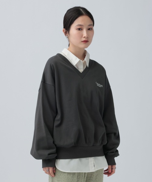 LEPSIM（レプシィム）の「Vネックアソート刺繍プルオーバー　639525（Tシャツ/カットソー・レディース・オフホワイト/チャコールグレー/ライトブルー・FREE）」の7枚目の写真