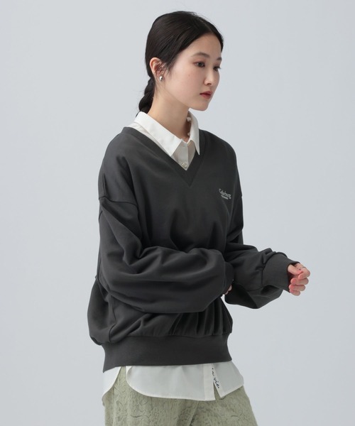 LEPSIM（レプシィム）の「Vネックアソート刺繍プルオーバー　639525（Tシャツ/カットソー・レディース・オフホワイト/チャコールグレー/ライトブルー・FREE）」の9枚目の写真