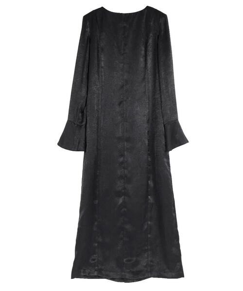 :ETHROF(イーサオブ)の「BELL SLEEVE I-LINE SATIN DRESS(ワンピース・レディース・ブラック・MEDIUM)」の16枚目の写真
