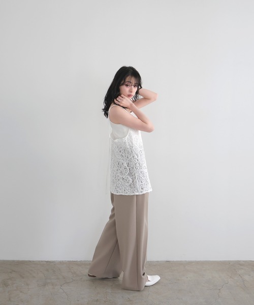 LIAN（リアン）の「コードラインレースキャミ（キャミソール・レディース・オフホワイト/ブラック・FREE）」の6枚目の写真