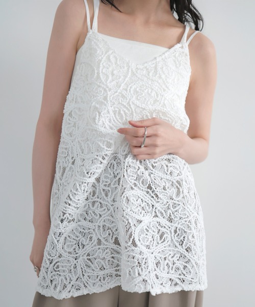 LIAN（リアン）の「コードラインレースキャミ（キャミソール・レディース・オフホワイト/ブラック・FREE）」の9枚目の写真