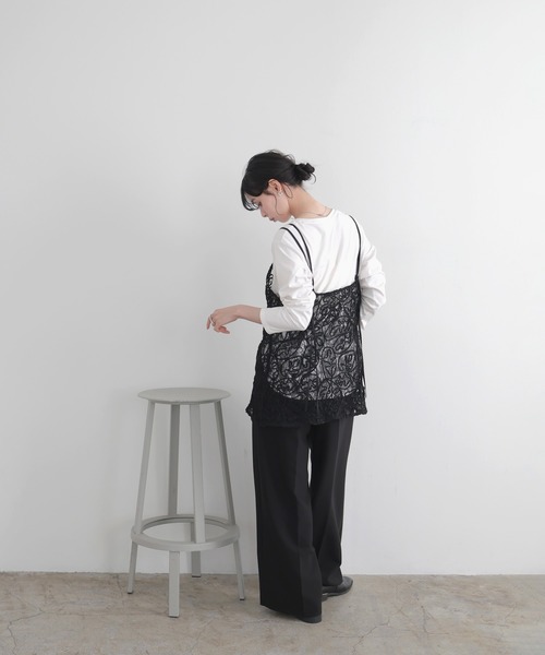 LIAN（リアン）の「コードラインレースキャミ（キャミソール・レディース・オフホワイト/ブラック・FREE）」の14枚目の写真