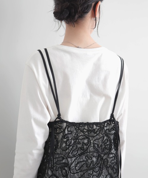 LIAN（リアン）の「コードラインレースキャミ（キャミソール・レディース・オフホワイト/ブラック・FREE）」の15枚目の写真