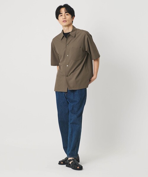 BEAUTY&YOUTH UNITED ARROWS(ビューティーアンドユースユナイテッドアローズ)の「KOMATSU PACK キャンプカラー ショートスリーブ シャツ GRANDE型 セットアップ対応 撥水 ウォッシャブル(シャツ/ブラウス・メンズ・ダークグレー/ネイビー/モカ・XL/L/M/S)」の4枚目の写真