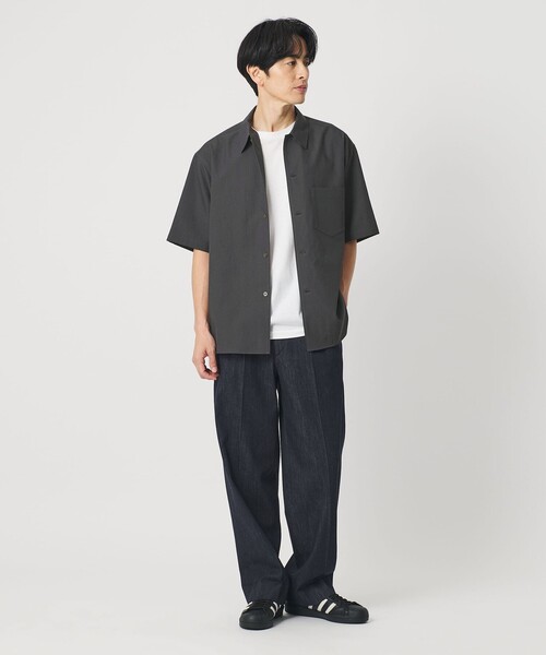 BEAUTY&YOUTH UNITED ARROWS(ビューティーアンドユースユナイテッドアローズ)の「KOMATSU PACK キャンプカラー ショートスリーブ シャツ GRANDE型 セットアップ対応 撥水 ウォッシャブル(シャツ/ブラウス・メンズ・ダークグレー/ネイビー/モカ・XL/L/M/S)」の6枚目の写真