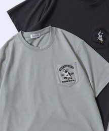 SITRY（シトリー）の「Animal Embroidery Pocket T-Shirt/ポンチ アニマル ワンポイント刺繍 ポケット 半袖Tシャツ レディース メンズ（Tシャツ/カットソー）」
