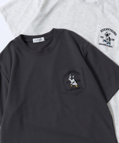 セール】Animal Embroidery Pocket T-Shirt/ポンチ アニマル ワン