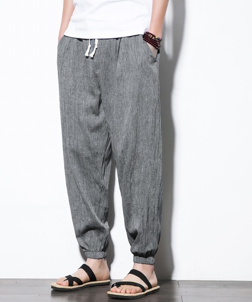 ARCADE（アーケード）の「綿麻リラックスジョガーリネンパンツ（その他パンツ・メンズ・チャコール/ブルー/グレー/ブラック・M/2XL/XL/L）」の3枚目の写真