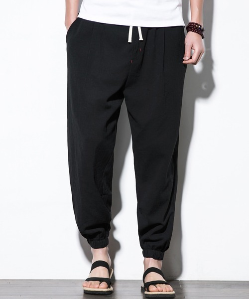 ARCADE（アーケード）の「綿麻リラックスジョガーリネンパンツ（その他パンツ・メンズ・チャコール/ブルー/グレー/ブラック・M/2XL/XL/L）」の6枚目の写真