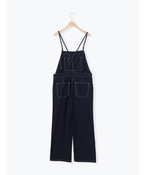 Samansa Mos2（サマンサ モスモス）の「配色ステッチサロペット（サロペット/オーバーオール・レディース・ベージュ/ネイビー/カーキ・M/L）」の4枚目の写真