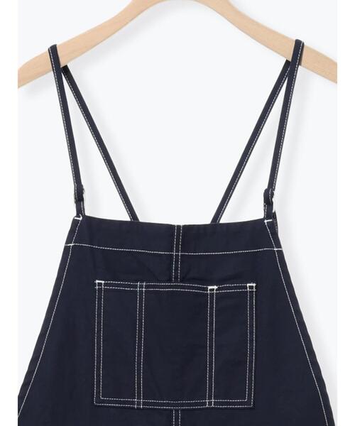 Samansa Mos2（サマンサ モスモス）の「配色ステッチサロペット（サロペット/オーバーオール・レディース・ベージュ/ネイビー/カーキ・M/L）」の5枚目の写真