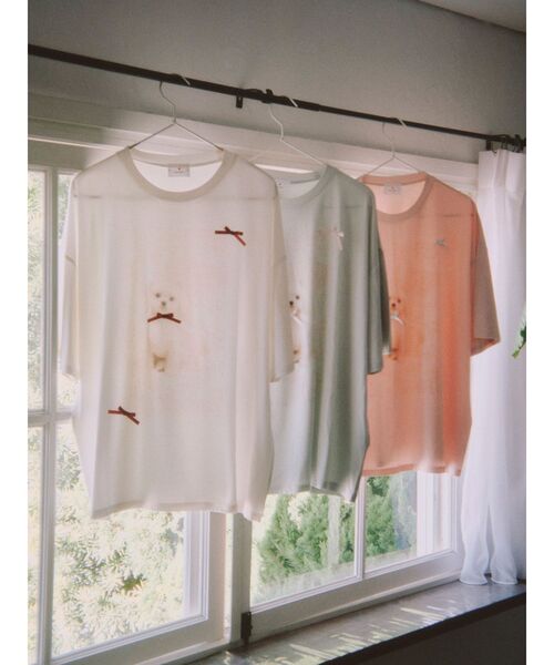 merry jenny(メリージェニー)の「ribbon dog collage tee(Tシャツ/カットソー・レディース・ブルー/オフホワイト/ピンク・FREE)」の8枚目の写真