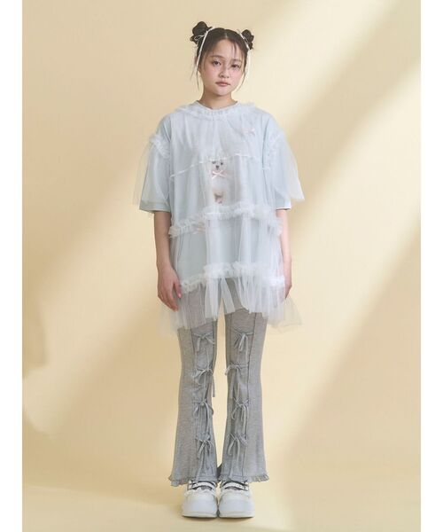 merry jenny(メリージェニー)の「ribbon dog collage tee(Tシャツ/カットソー・レディース・ブルー/オフホワイト/ピンク・FREE)」の9枚目の写真