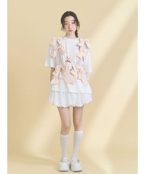 merry jenny(メリージェニー)の「ribbon dog collage tee(Tシャツ/カットソー・レディース・ブルー/オフホワイト/ピンク・FREE)」の11枚目の写真