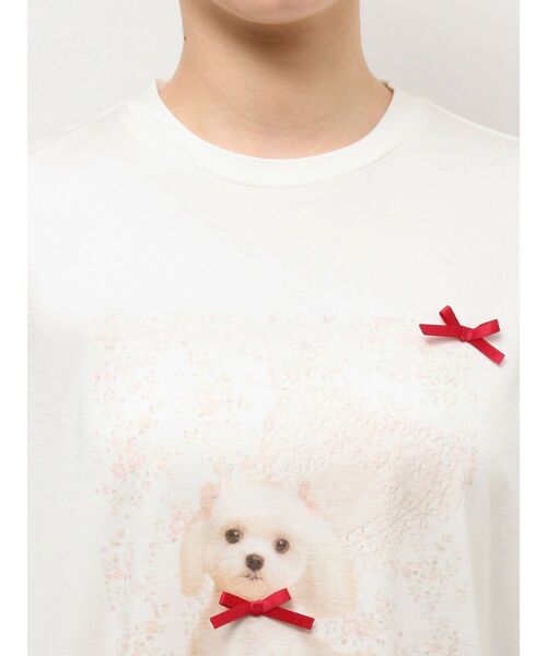 merry jenny(メリージェニー)の「ribbon dog collage tee(Tシャツ/カットソー・レディース・ブルー/オフホワイト/ピンク・FREE)」の16枚目の写真