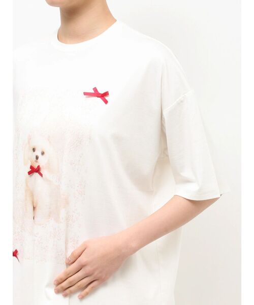 merry jenny(メリージェニー)の「ribbon dog collage tee(Tシャツ/カットソー・レディース・ブルー/オフホワイト/ピンク・FREE)」の17枚目の写真