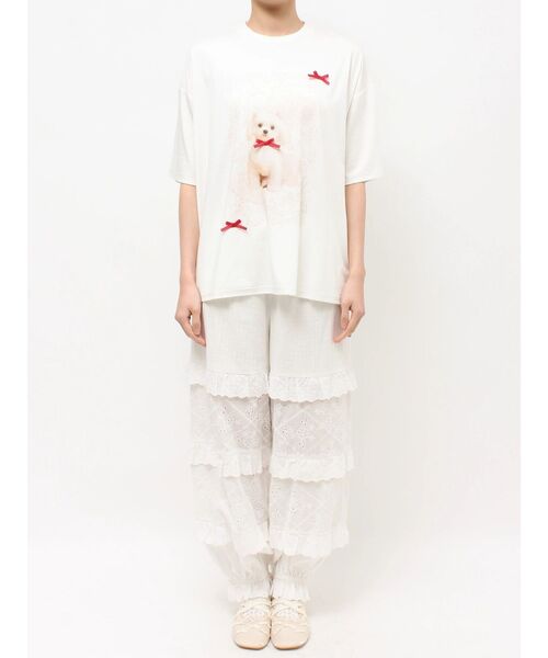 merry jenny(メリージェニー)の「ribbon dog collage tee(Tシャツ/カットソー・レディース・ブルー/オフホワイト/ピンク・FREE)」の20枚目の写真