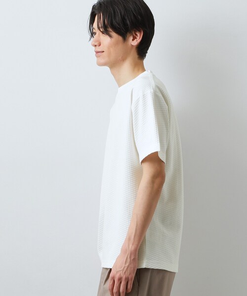 THE SHOP TK (ザ ショップ ティーケー )の「ハニカム リンクス半袖Tシャツ 洗濯機OK(Tシャツ/カットソー・メンズ・オフホワイト/ライトグレー/ネイビー・01/02/04)」の10枚目の写真